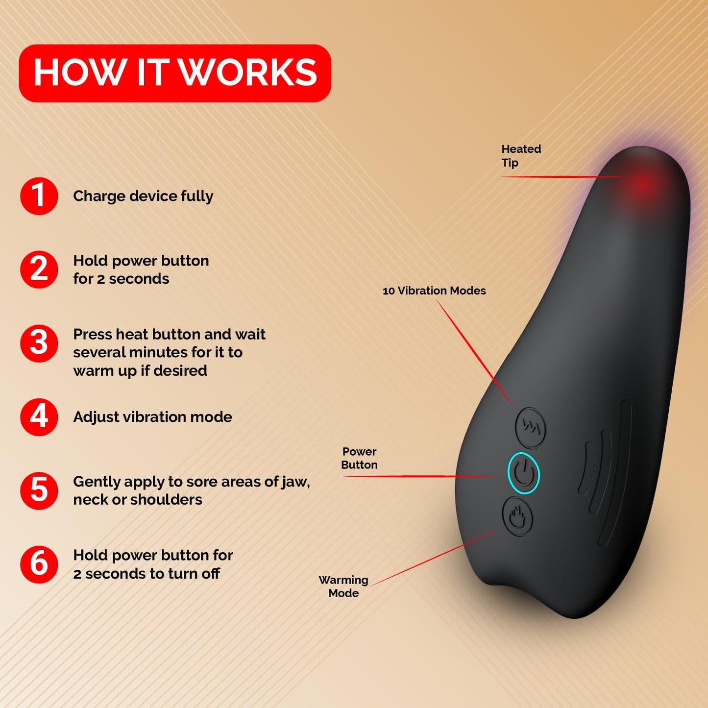 TMJ Jaw Massager with Heat & Vibration